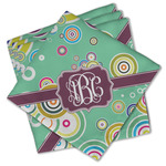 Colored Circles Cloth Cocktail Napkins - Set of 4 w/ Monogram