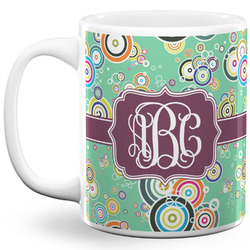 Colored Circles 11 Oz Coffee Mug - White (Personalized)