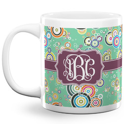 Colored Circles 20 Oz Coffee Mug - White (Personalized)