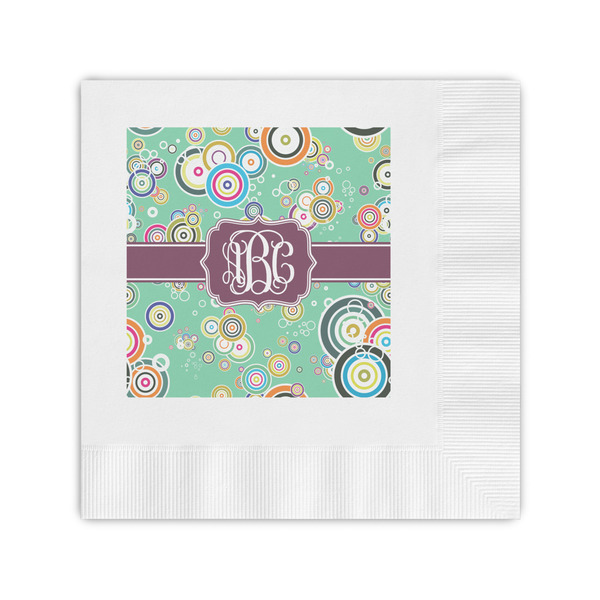 Custom Colored Circles Coined Cocktail Napkins (Personalized)