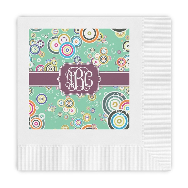 Custom Colored Circles Embossed Decorative Napkins (Personalized)