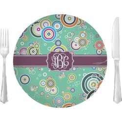 Colored Circles Glass Lunch / Dinner Plate 10" (Personalized)