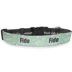 Colored Circles Deluxe Dog Collar - Large (13" to 21") (Personalized)