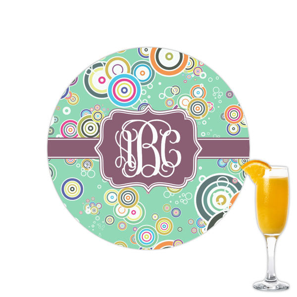 Custom Colored Circles Printed Drink Topper - 2.15" (Personalized)