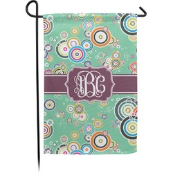 Colored Circles Small Garden Flag - Double Sided w/ Monograms