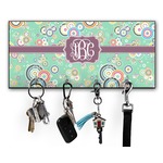 Colored Circles Key Hanger w/ 4 Hooks w/ Monogram