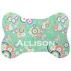 Colored Circles Bone Shaped Dog Food Mat (Personalized)