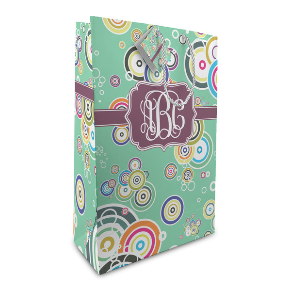 Custom Colored Circles Large Gift Bag (Personalized)