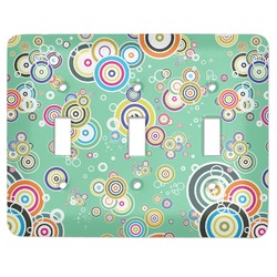 Colored Circles Light Switch Cover (3 Toggle Plate)