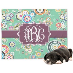 Colored Circles Dog Blanket - Large (Personalized)