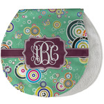 Colored Circles Burp Pad - Velour w/ Monogram