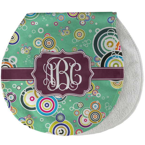 Custom Colored Circles Burp Pad - Velour w/ Monogram