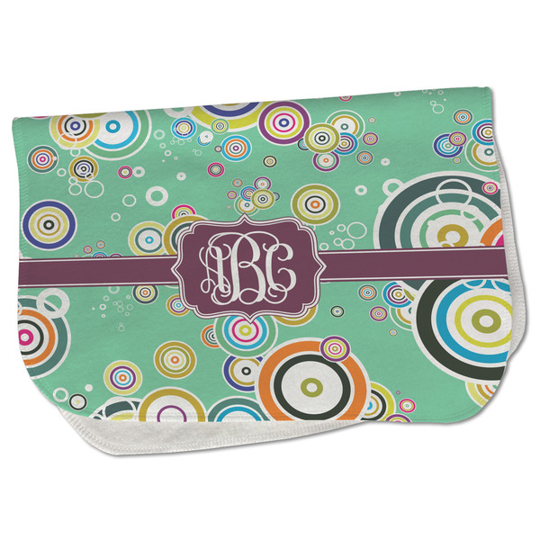 Custom Colored Circles Burp Cloth - Fleece w/ Monogram