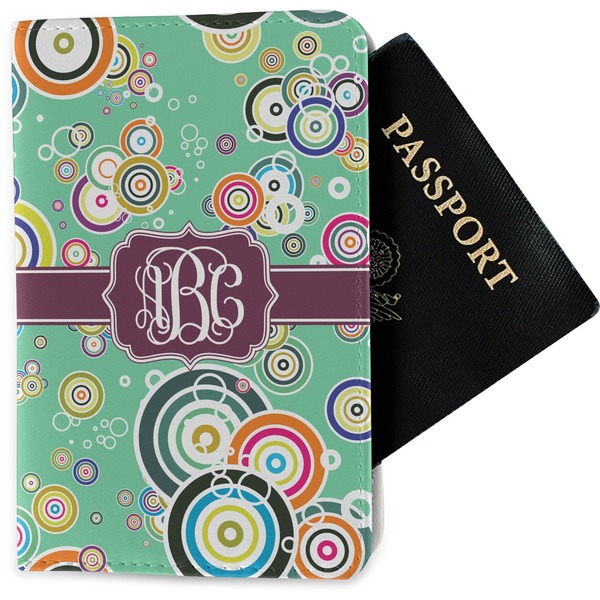 Custom Colored Circles Passport Holder - Fabric (Personalized)