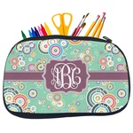 Colored Circles Neoprene Pencil Case - Medium w/ Monogram