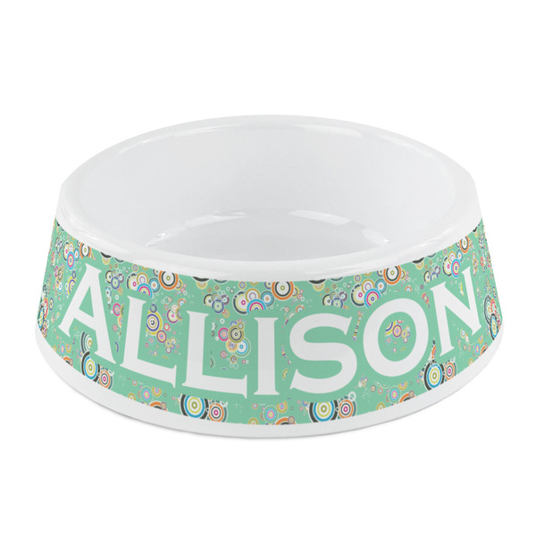 Custom Colored Circles Plastic Dog Bowl - Small (Personalized)