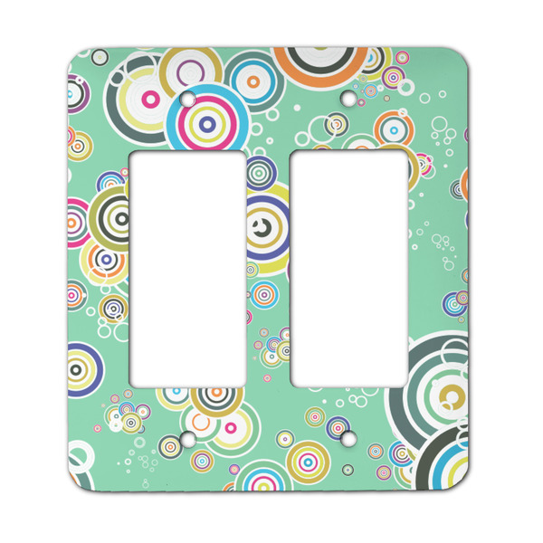 Custom Colored Circles Rocker Style Light Switch Cover - Two Switch