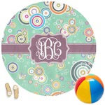 Colored Circles Round Beach Towel (Personalized)