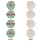 Colored Circles Round Linen Placemats - APPROVAL Set of 4 (single sided)