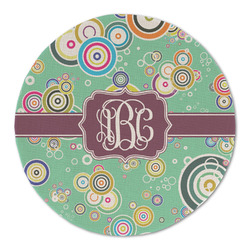 Colored Circles Round Linen Placemat (Personalized)