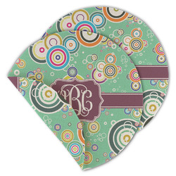 Colored Circles Round Linen Placemat - Double Sided (Personalized)