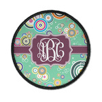 Colored Circles Iron On Round Patch w/ Monogram