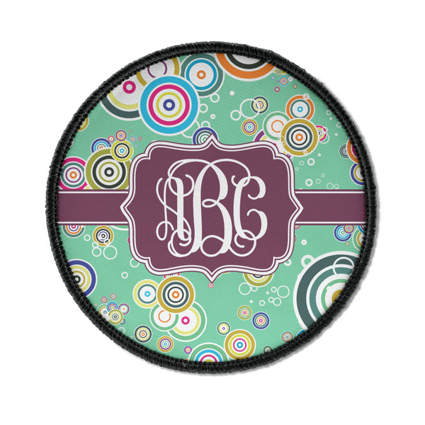 Custom Colored Circles Iron On Round Patch w/ Monogram