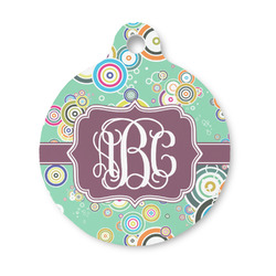 Colored Circles Round Pet ID Tag - Small (Personalized)