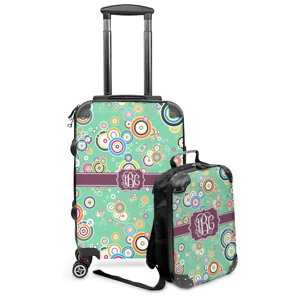 Custom Colored Circles Kids 2-Piece Luggage Set - Suitcase & Backpack (Personalized)