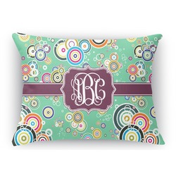 Colored Circles Rectangular Throw Pillow Case - 12"x18" (Personalized)