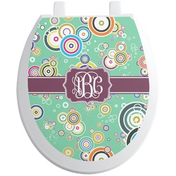 Colored Circles Toilet Seat Decal - Round (Personalized)