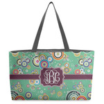 Colored Circles Beach Totes Bag - w/ Black Handles (Personalized)