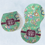 Colored Circles Burp Pads - Velour - Set of 2 w/ Monogram