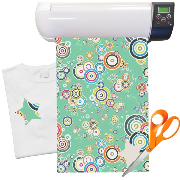 Custom Colored Circles Heat Transfer Vinyl Sheet (12"x18")