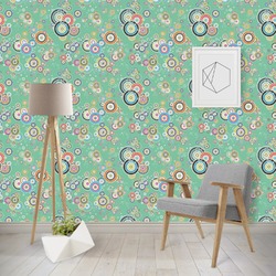 Colored Circles Wallpaper & Surface Covering (Water Activated - Removable)