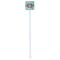 Colored Circles White Plastic Stir Stick - Double Sided - Square - Single Stick