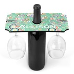 Colored Circles Wine Bottle & Glass Holder (Personalized)