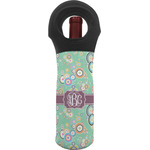 Colored Circles Wine Tote Bag w/ Monogram