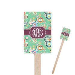 Colored Circles 6.25" Rectangle Wooden Stir Sticks - Single Sided (Personalized)