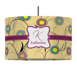 Ovals & Swirls 12" Drum Pendant Lamp - Fabric (Personalized)