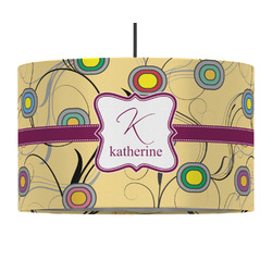 Ovals & Swirls 12" Drum Pendant Lamp - Fabric (Personalized)