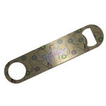 Ovals & Swirls Bar Bottle Opener - Silver w/ Name and Initial