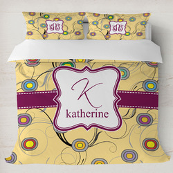 Ovals & Swirls Duvet Cover Set - King (Personalized)