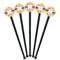 Ovals & Swirls Black Plastic 7" Stir Stick - Round - Fan View