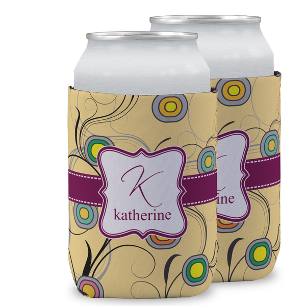 Custom Ovals & Swirls Can Cooler (12 oz) w/ Name and Initial