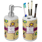 Ovals & Swirls Ceramic Bathroom Accessories Set (Personalized)