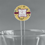 Ovals & Swirls 7" Round Plastic Stir Sticks - Clear (Personalized)