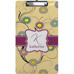 Ovals & Swirls Clipboard (Legal Size) w/ Name and Initial