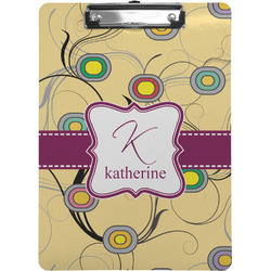 Ovals & Swirls Clipboard (Letter Size) w/ Name and Initial