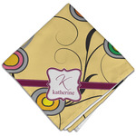 Ovals & Swirls Cloth Dinner Napkin - Single w/ Name and Initial